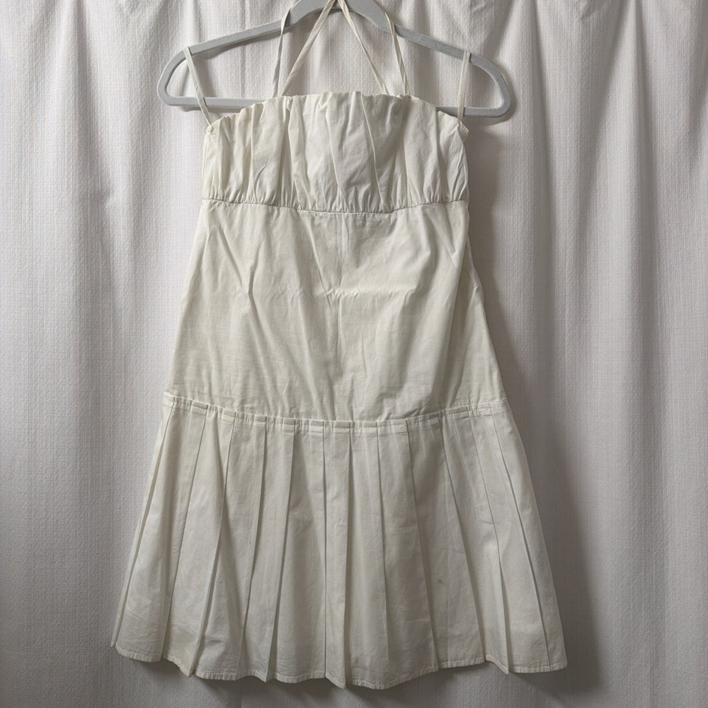 NWOT Joe Fresh White Cotton Pleated Mini Dress | Size: 2